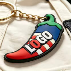 Llavero PVC con forma de letra 3D y logotipo personalizado grabado