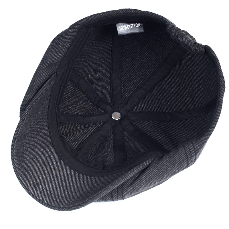 Gorra octogonal unisex de algodón liso estilo Gatsby - imagen 5