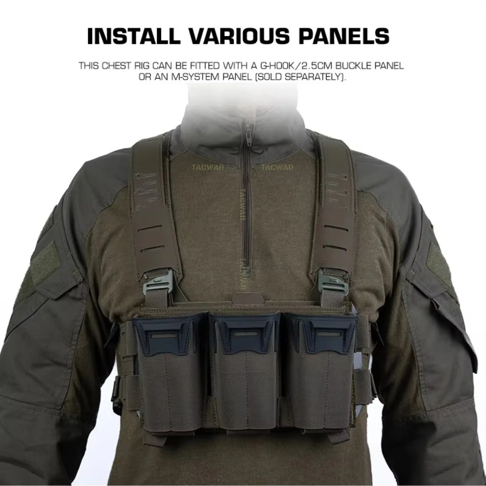 Chaleco táctico modular K-Z Airsoft con correas MOLLE y malla - imagen 2