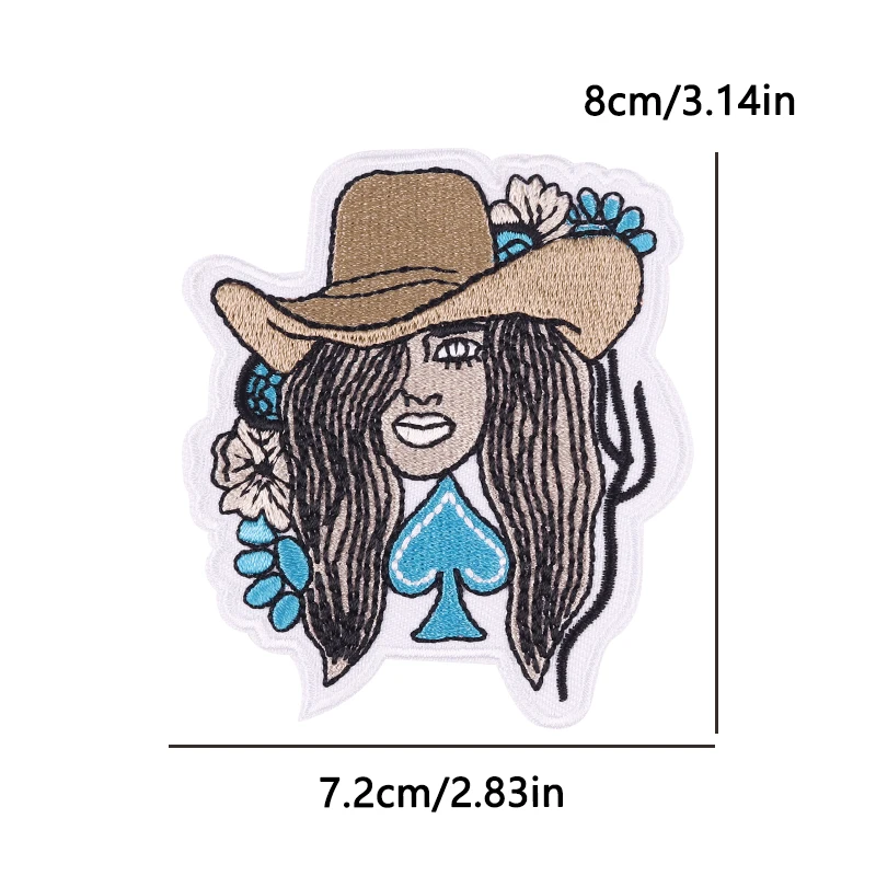 Detalle del parche con estilo western “Howdy”