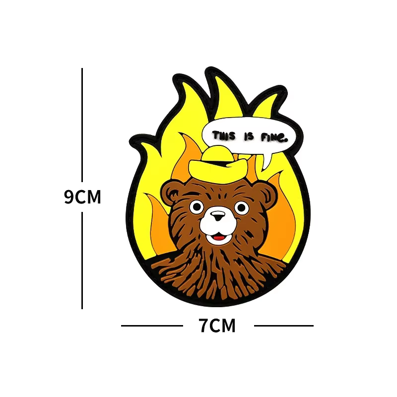 Parche táctico PVC con motivo perro y oso