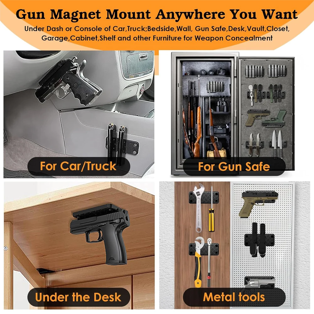 Soporte magnético para pistola en contexto de uso real