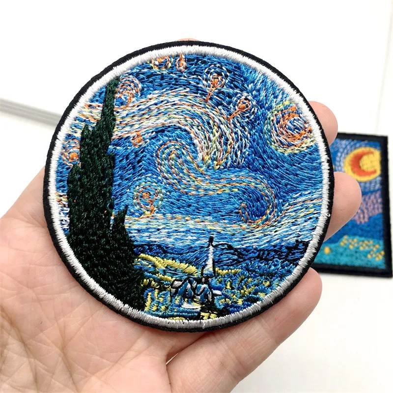Parche bordado Noche Estrellada Van Gogh para equipo táctico - imagen 4