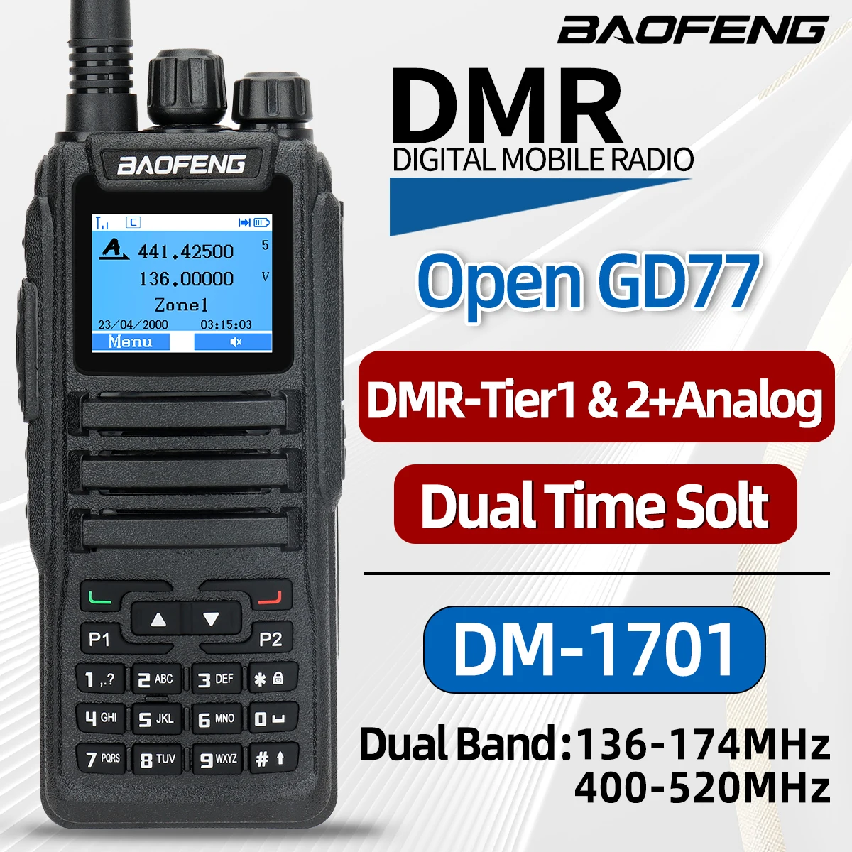 Baofeng DM-1701 Radio DMR Portátil Banda Ancha - imagen 2
