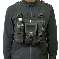 Bolsa de pecho táctica MOLLE multibolsillos para airsoft y senderismo