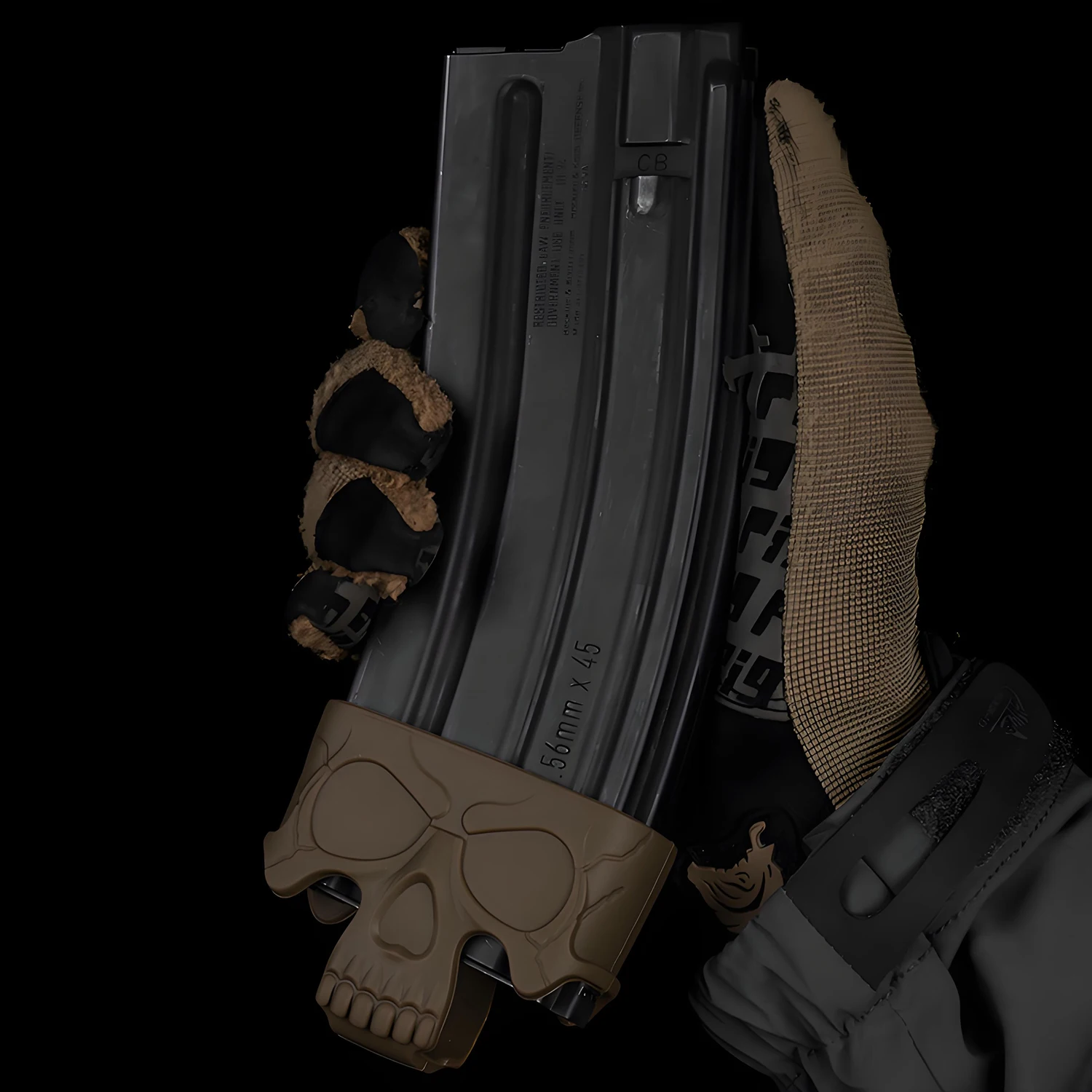 Base cargador AR-15 antideslizante con calavera para recarga táctica - imagen 2