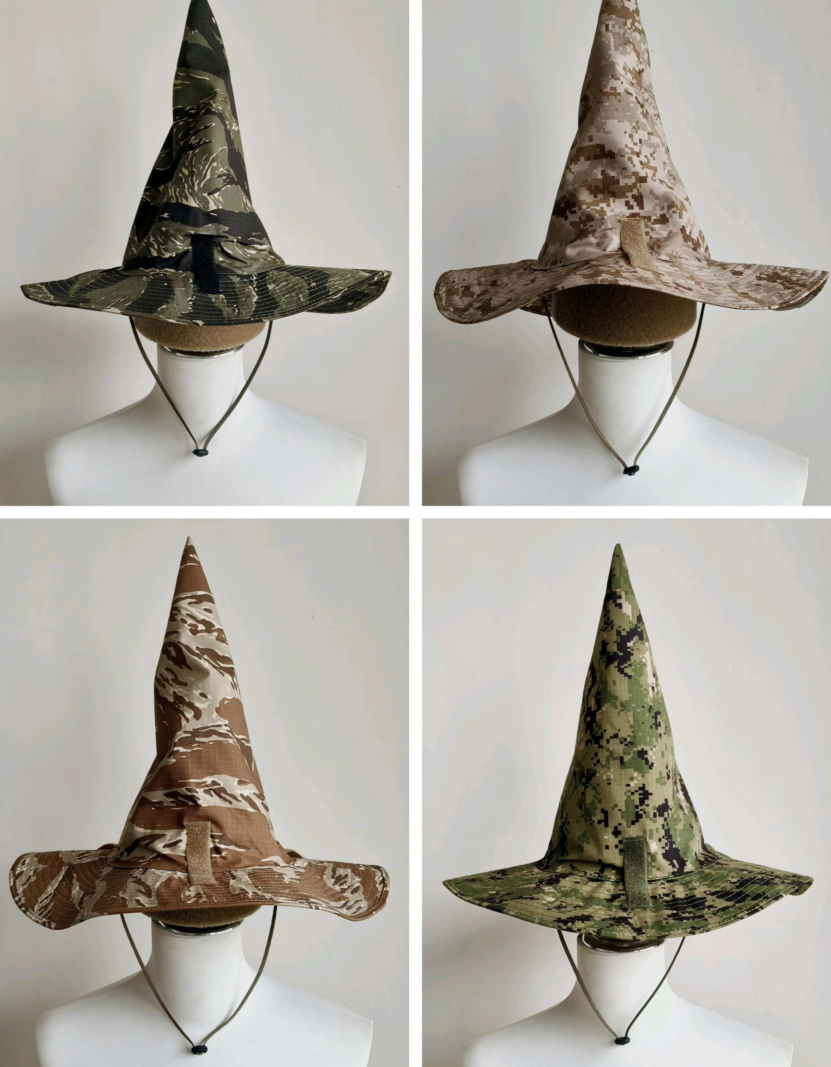 Sombrero puntiagudo de ala ancha estilo mago y caza