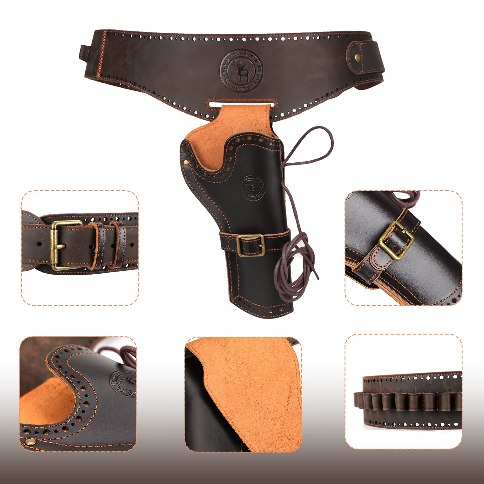 Tourbon funda de pistola de cuero para cinturón de caza táctico