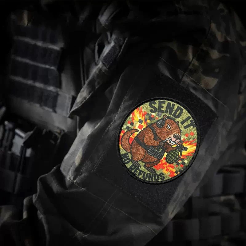 Parche táctico Beaver emblema moral con velcro para mochila - imagen 3