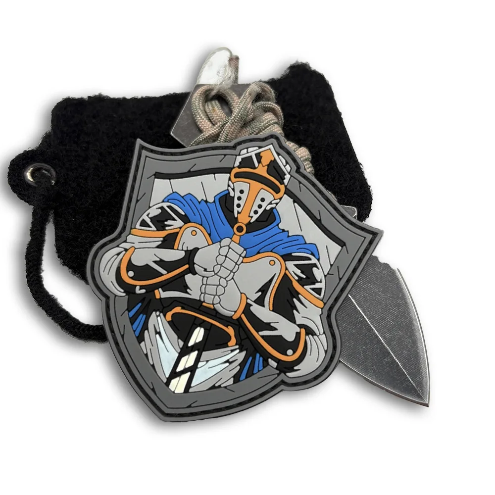 Parche PVC Velcro escudo caballero medieval táctico para mochila - imagen 5