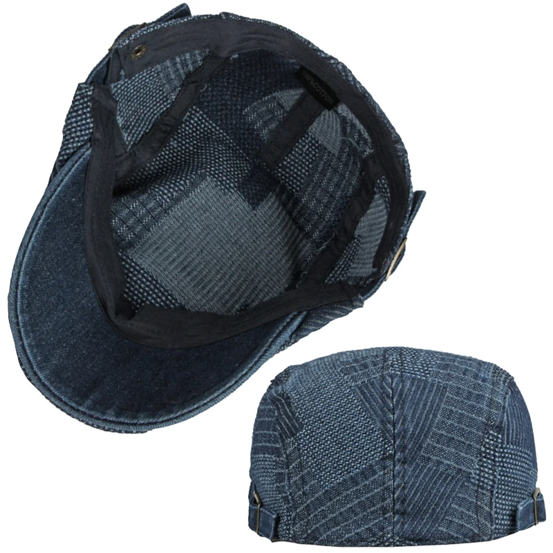 Gorra táctica de mezclilla lavada estilo Gatsby con visera retro - imagen 5