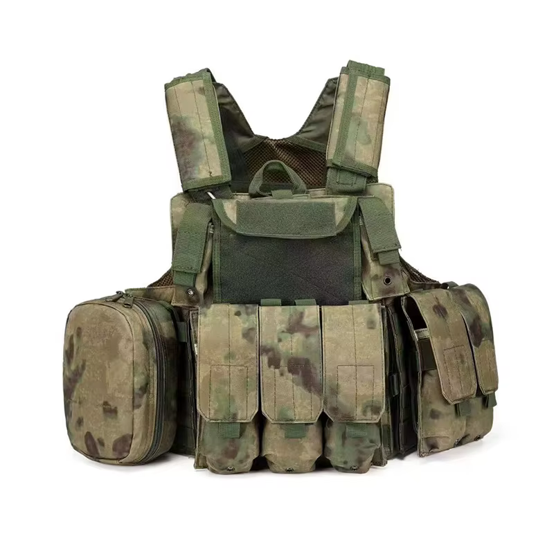 Chaleco Táctico MOLLE Camo con Porta Cargadores Triple y Placa - imagen 2