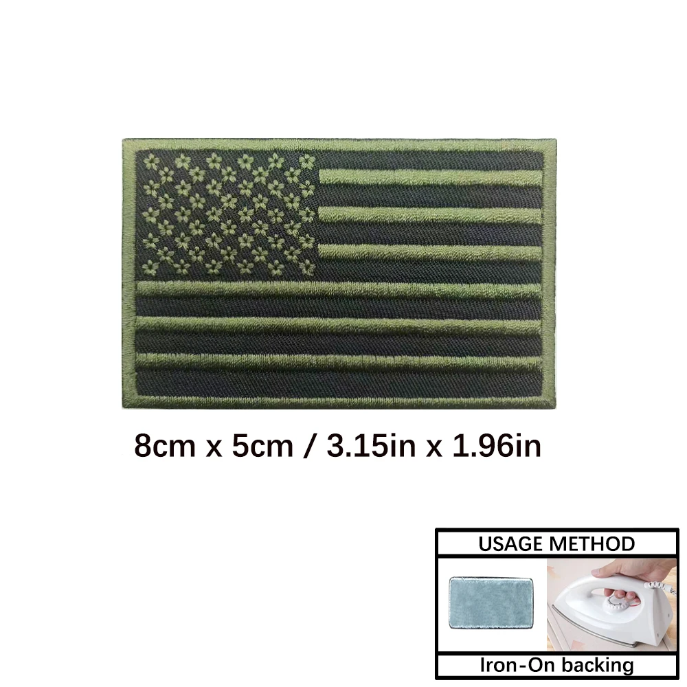 Parche bordado bandera americana con gancho y bucle termoadhesivo - imagen 4