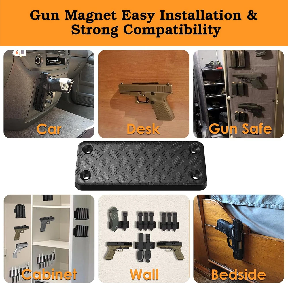 Soporte Magnético para Pistola y Carabina, Discreto con Goma - imagen 3
