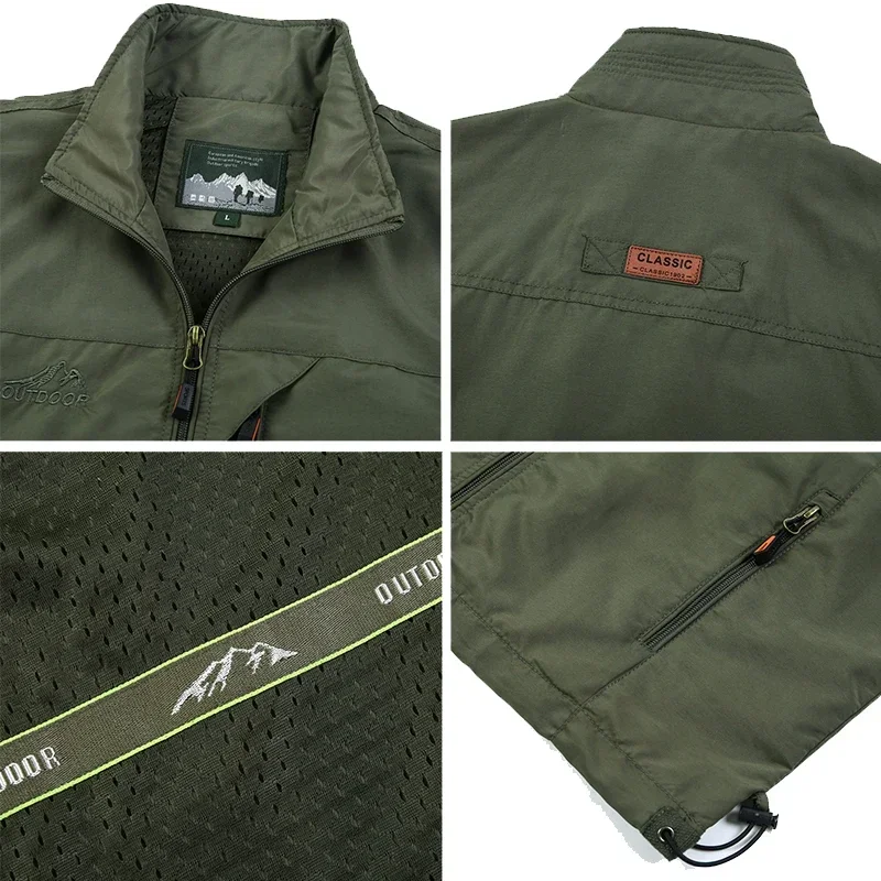 Chaleco impermeable transpirable con bolsillos para senderismo trabajo - imagen 4