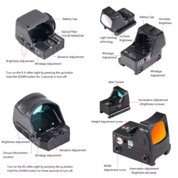 Mira reflex punto rojo para riel Picatinny compacta
