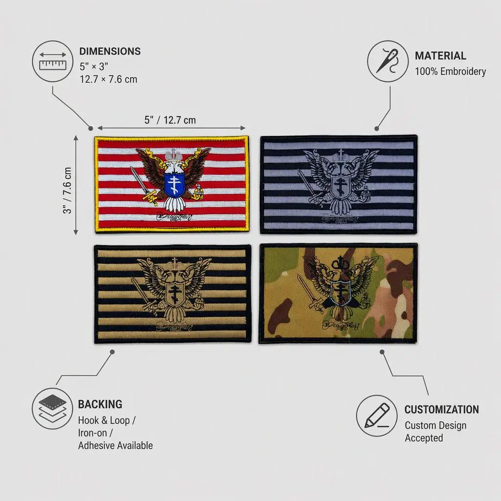 Parche bordado de bandera naval con velcro para chaleco táctico - imagen 5