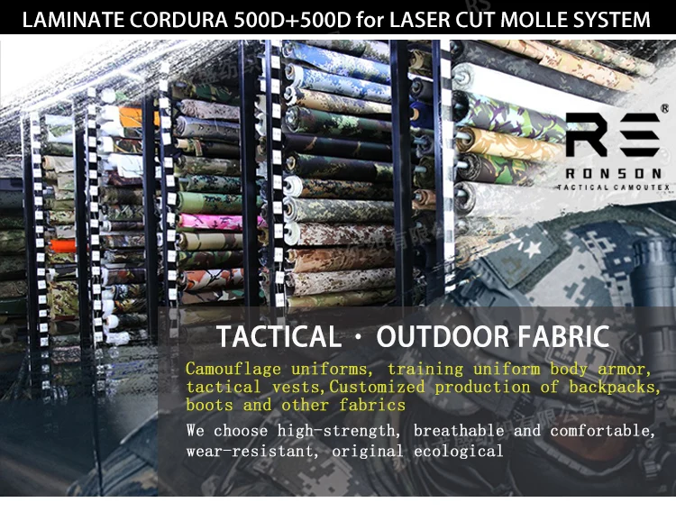 Tela de nailon Cordura laminada con camuflaje KLMK de abedul blanco