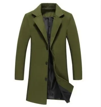 Chaqueta mezclada algodón y lana – Abrigo largo casual para hombre