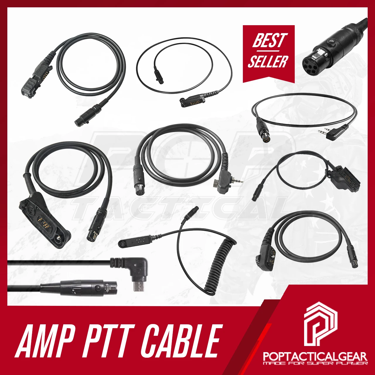 FMA AMP KN6 cable PTT 6 pines U174/U para comunicación táctica - imagen 4