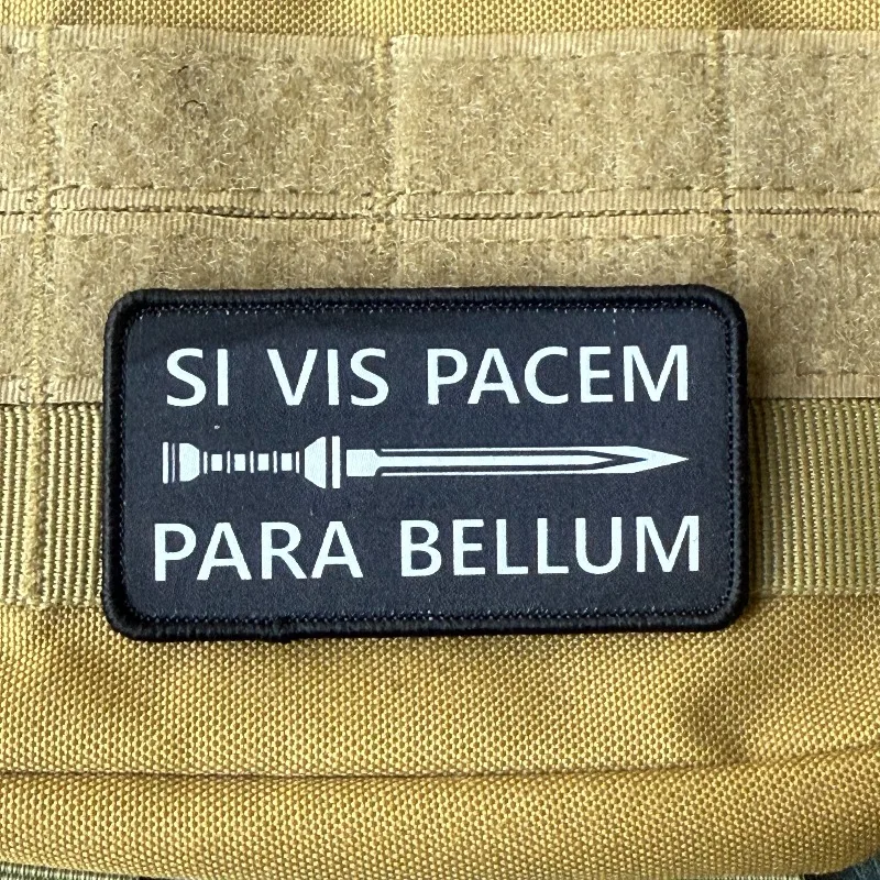 Parche táctico Si vis pacem para bellum con gancho y bucle - imagen 5