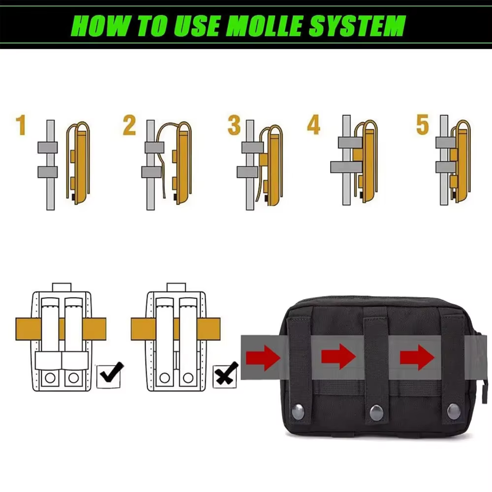 Bolsa MOLLE organizadora impermeable cortada con láser para chaleco - imagen 5