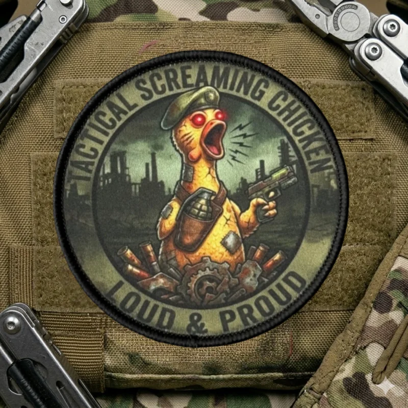 Loud&Proud Parche velcro pollo chillón para chaleco y mochila - imagen 3