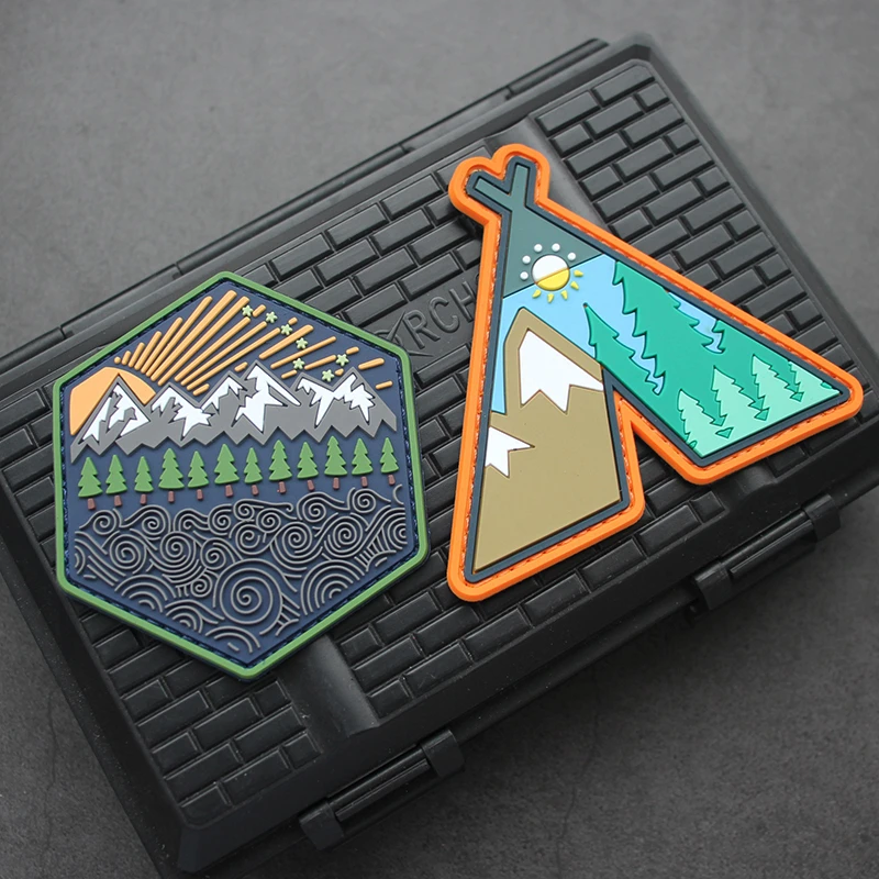Parche PVC táctico para mochila y brazalete – Sol paisaje todoterreno