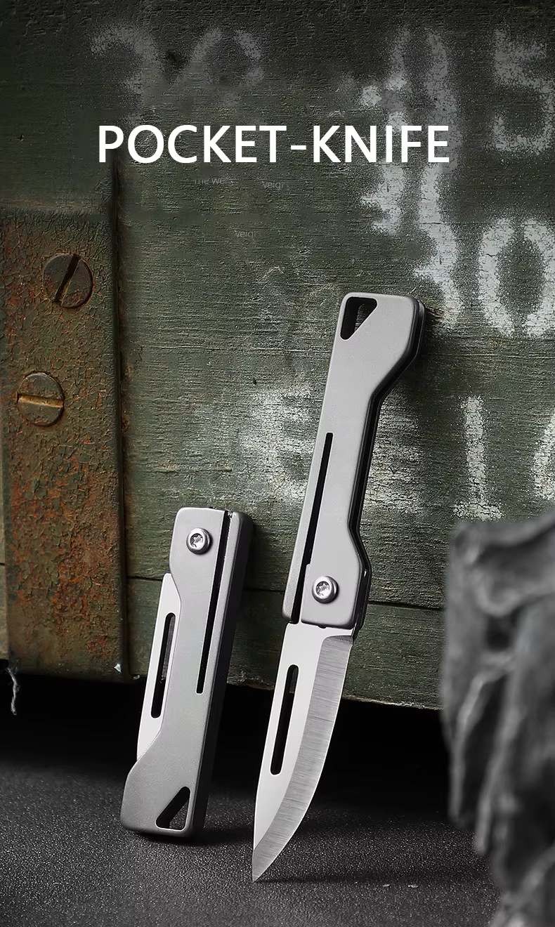 Cuchillo plegable mini de aleación de titanio para exteriores en formato compacto