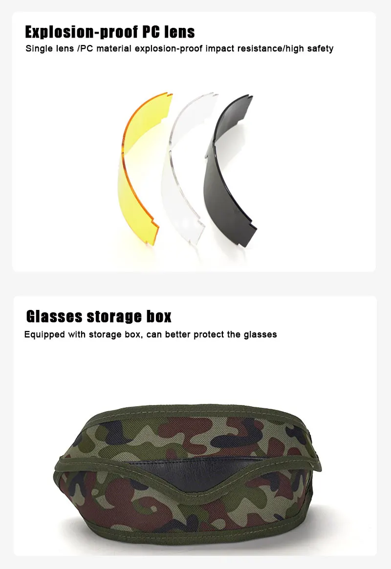 JSJM Gafas tácticas UV400 antiviento para tiro ciclismo montañismo - imagen 2