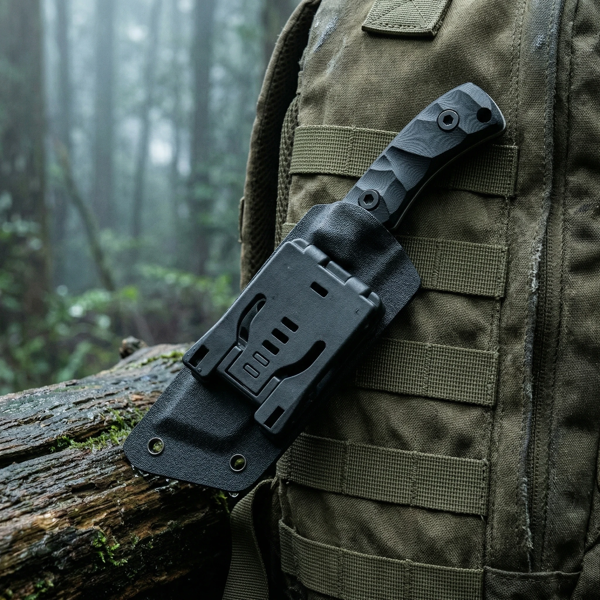 Cuchillo táctico con mango G10 y funda, herramienta multifunción - imagen 3