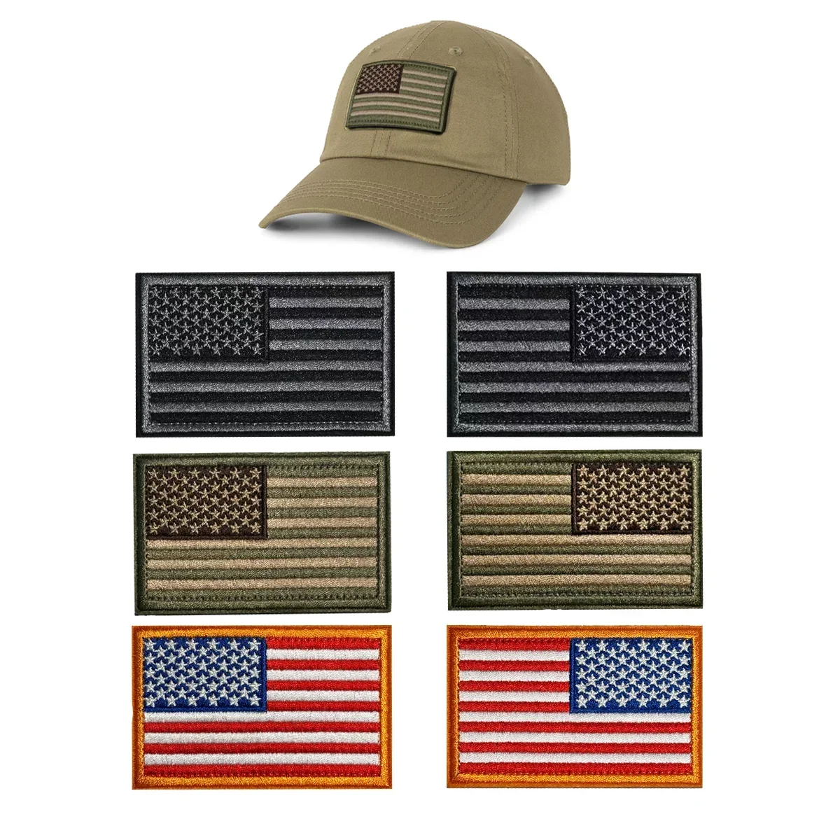Parche reversible gancho bucle bandera USA 3x2 pulgadas - imagen 2