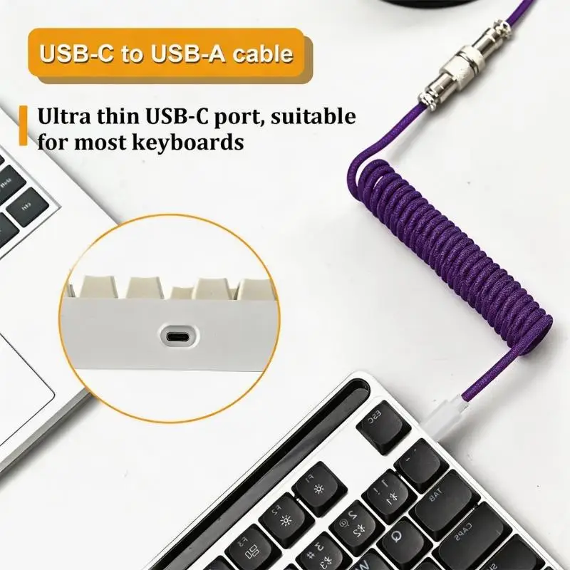 Cable de teclado mecánico con conectores metálicos desmontables - imagen 5