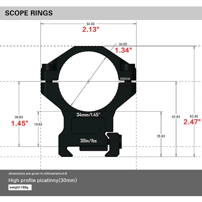 Discovery anillo montaje mira óptica rifle Picatinny aluminio aviación - imagen 4
