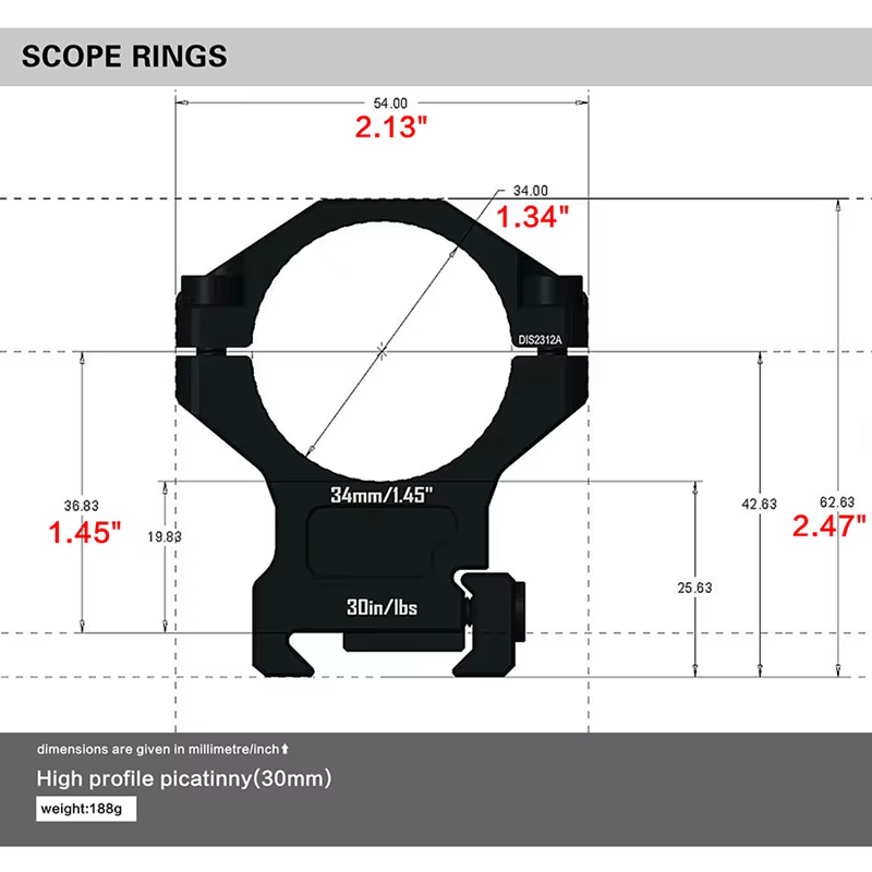 Discovery anillo montaje mira óptica rifle Picatinny aluminio aviación - imagen 4