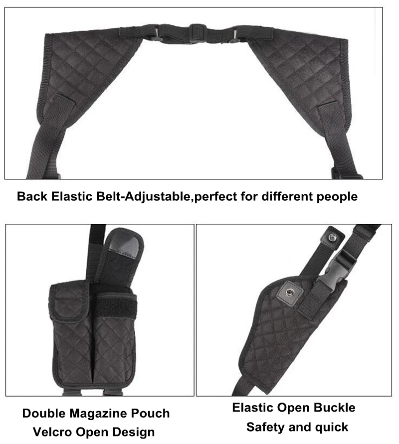 Funda táctica de nailon para axila de porte oculto, caza discreta - imagen 3