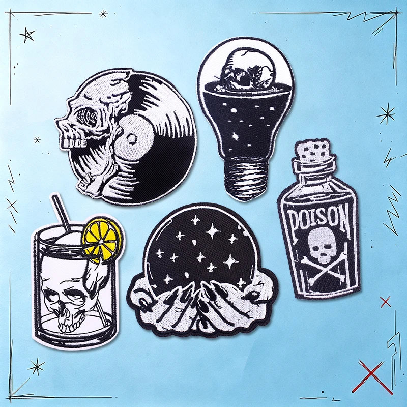 Set de 5 parches punk para mochilas y chaquetas