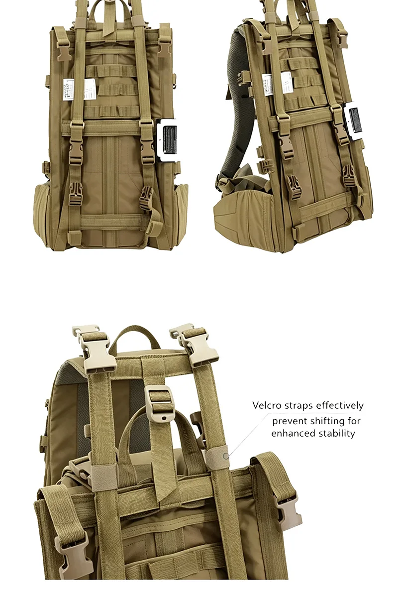 Mochila táctica exterior con marco soporte espalda fibra de carbono - imagen 5