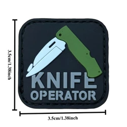 Parche de moral táctico operador cuchillo PVC con gancho y bucle