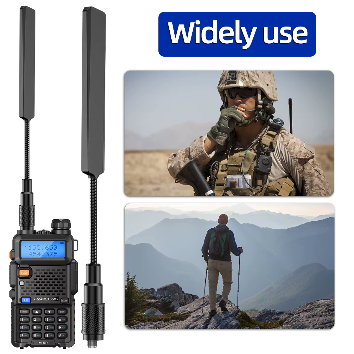 ABBREE AR-188 Antena SMA hembra 144/430MHz para Baofeng UV-5R - imagen 4