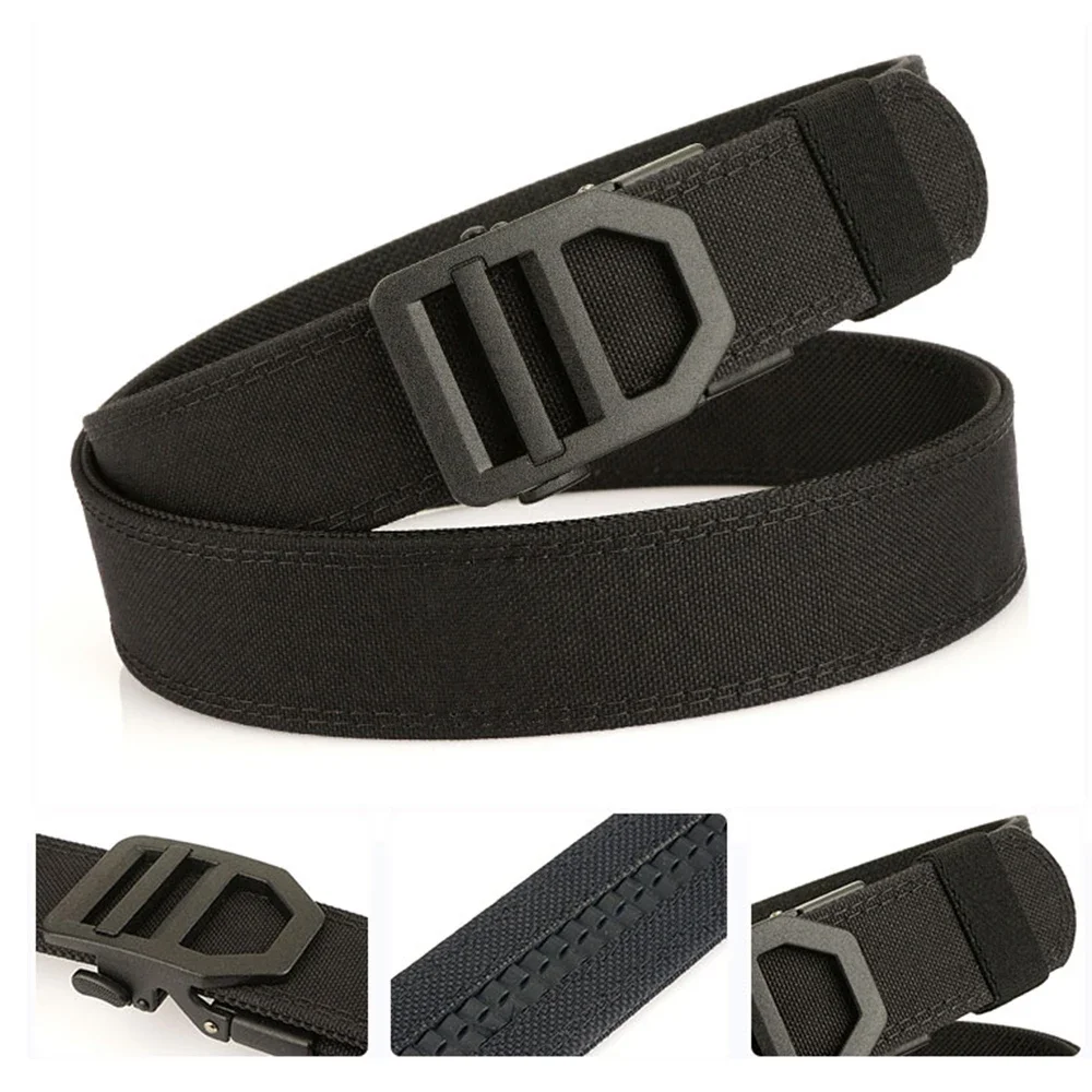 Cinturón táctico hombre con hebilla automática de metal y nailon IPSC