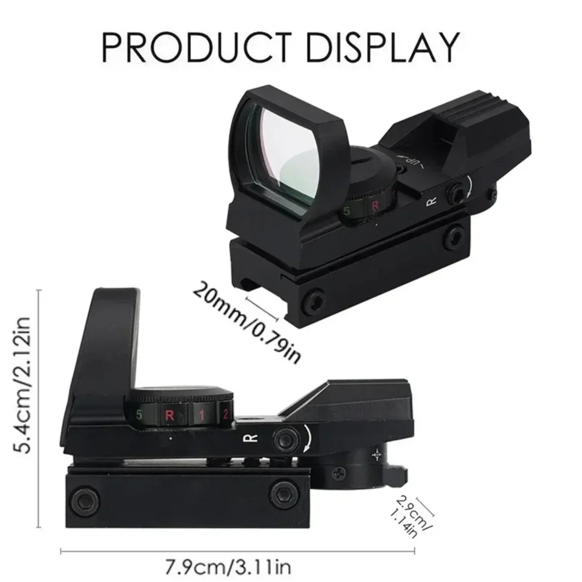 Mira táctica HD101 con láser rojo/verde e iluminación con retículas - imagen 4