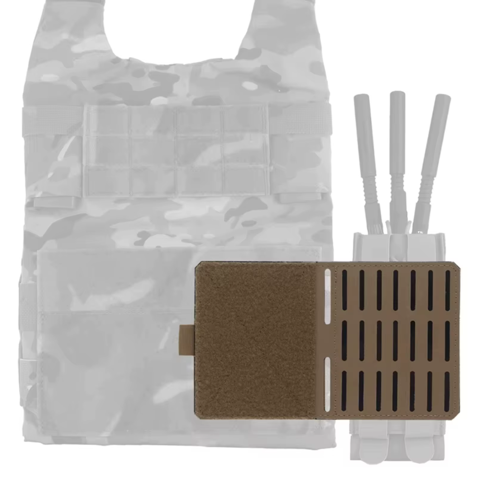 Colgador MOLLE caída doble cara para portador placa radio táctico - imagen 3