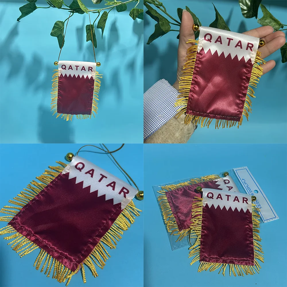 Bandera coche Qatar para ventana, impresión doble cara - imagen 4