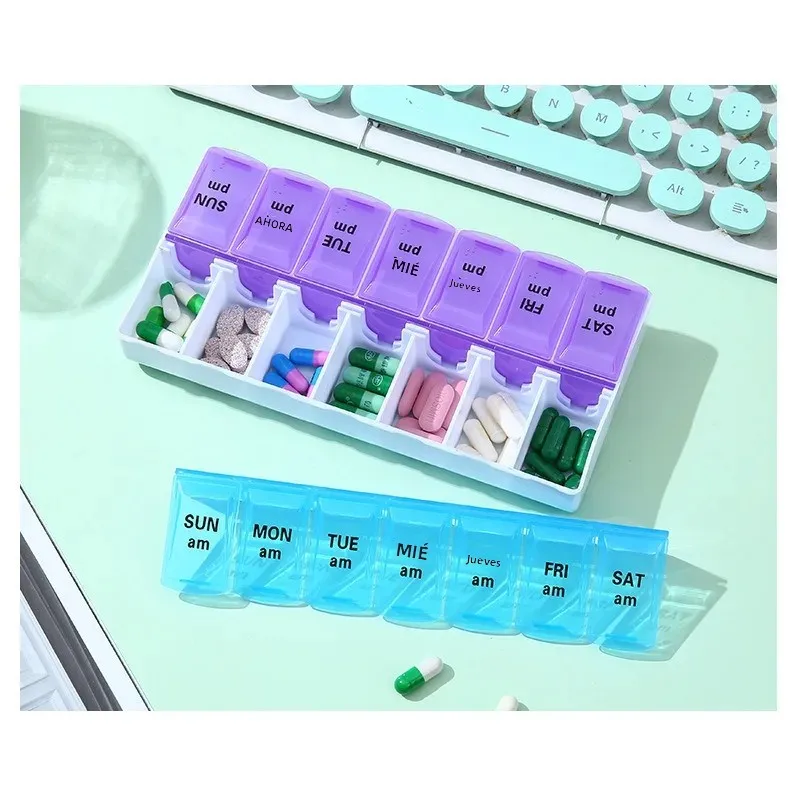 Pastillero con compartimentos y braille para organizar medicación - imagen 5