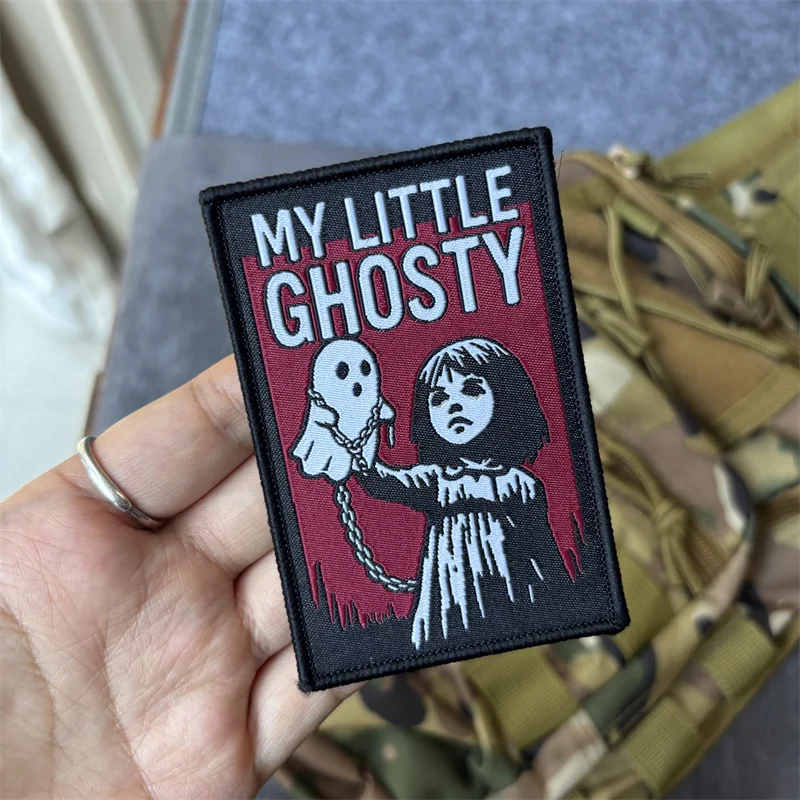 MY LITTLE GHOSTY Parche táctico moral con gancho y bucle para ropa