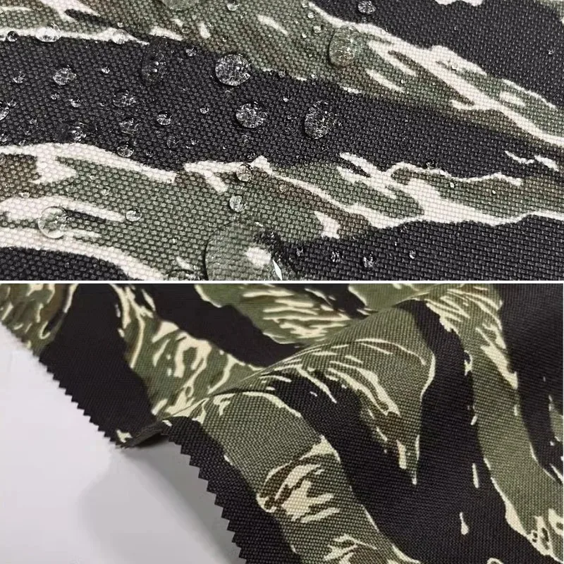 Tela Oxford 1000D de Camuflaje Tigre con Revestimiento PU