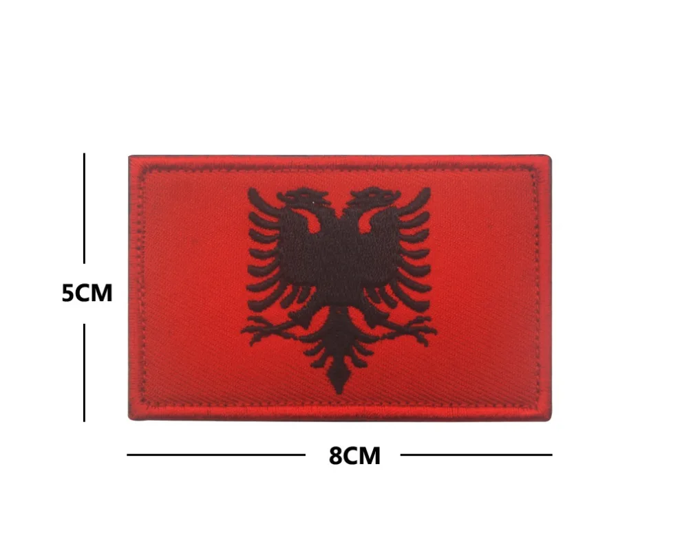Parche bordado bandera de Albania para insignias tácticas - imagen 3