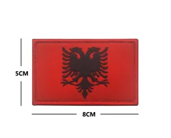 Parche bordado bandera de Albania para insignias tácticas
