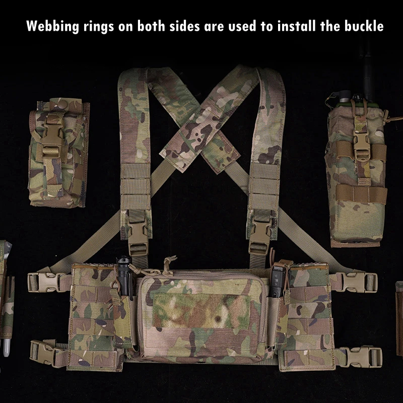 Bolsa lateral táctica MOLLE para portaplacas, radio y cargadores - imagen 5